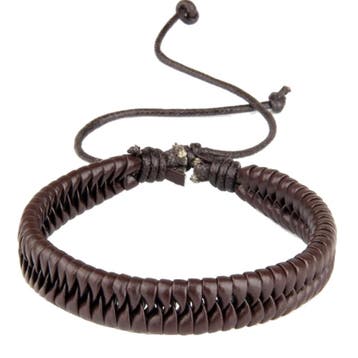 Fako Bijoux - Armband - Leder - Snake - Bruin, Bijoux, Sacs & Beauté, Verzenden