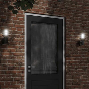 vidaXL Buitenwandlamp roestvrij staal zwart, Verzenden, Nieuw