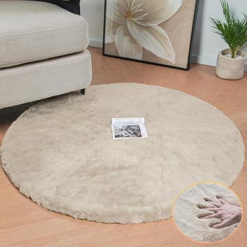 Zacht Tapijt 120cm Beige | Retour Deal | Nu 56% goedkoper, Verzenden