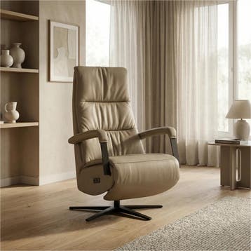 Leren elektrisch relaxfauteuil Core - Toledo Mocca, Ophalen of Verzenden