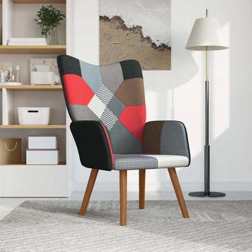vidaXL Relaxstoel patchwork stof, Maison & Meubles, Verzenden