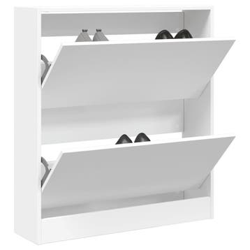 vidaXL Schoenenkast 80x21x87,5 cm bewerkt hout wit, Verzenden