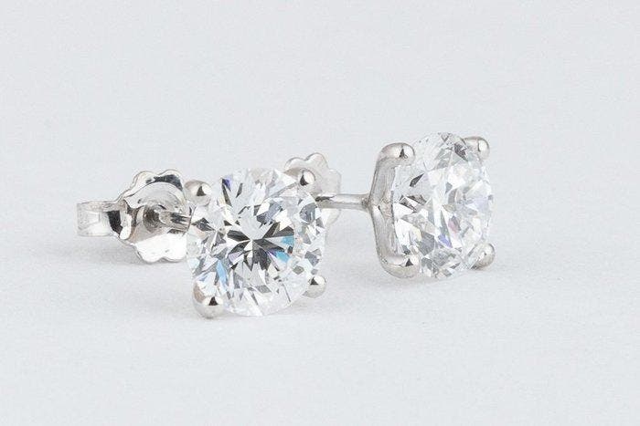Zonder minimumprijs - Oorbellen - 14 karaat Witgoud -, Bijoux, Sacs & Beauté, Boucles d'oreilles