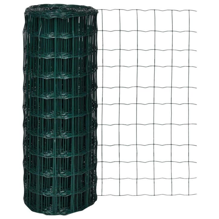 vidaXL Euro hek 10x1,0 m staal groen, Tuin en Terras, Tuinhekken en Hekwerk, Nieuw, Verzenden