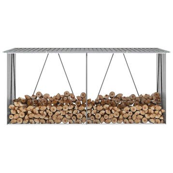 vidaXL Haardhoutschuur 330x84x152 cm gegalvaniseerd staal, Verzenden, Nieuw