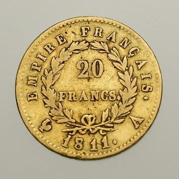 France. Napoléon I (1804-1814). 20 Francs 1811-A, Paris