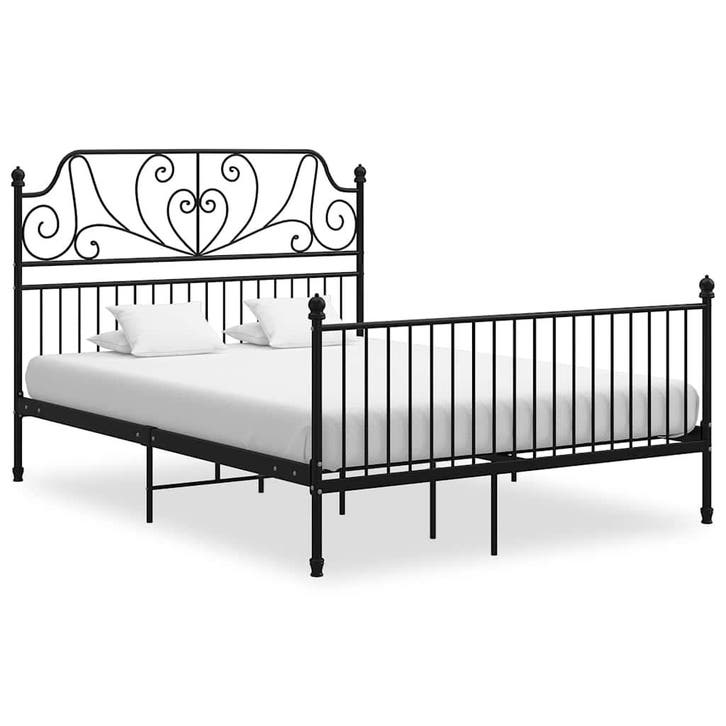 vidaXL Bedframe metaal zwart 160x200 cm, Huis en Inrichting, Slaapkamer | Bedden, Nieuw, Verzenden