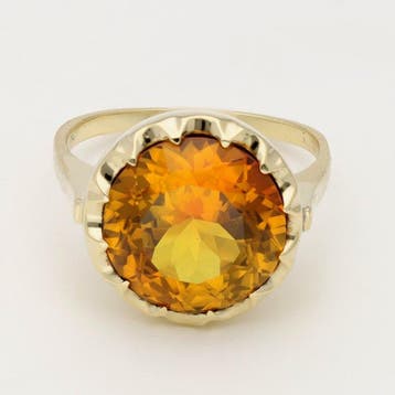 Ring - 14 karaat Geel goud Saffier, Nieuw