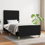 vidaXL Bedframe zonder matras 80x200 cm stof zwart, Verzenden, Nieuw