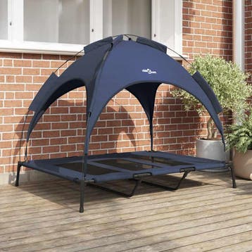 vidaXL Hondenbed Marineblauw 122 x 93 x 106,5 cm Staal, Dieren en Toebehoren, Verzenden, Nieuw