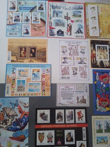 Frankrijk 2010/2011 - Een lot postzegelblokken uit Frankrijk, Postzegels en Munten, Gestempeld