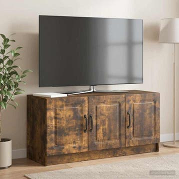 vidaXL TV Kast Gerookt eiken 99 x 34,5 x 47 cm Bewerkt hout, Verzenden, Nieuw