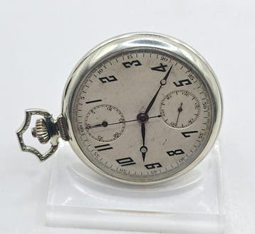 Goering Swiss, - 14K. Weißgoldfilled-Frackuhr -, Nieuw