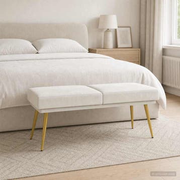 vidaXL Dubbel-laags bank Crèmekleurig 120 x 45 x 46 cm, Verzenden
