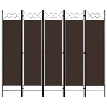 vidaXL Kamerscherm met 5 panelen 200x180 cm bruin, Verzenden, Nieuw