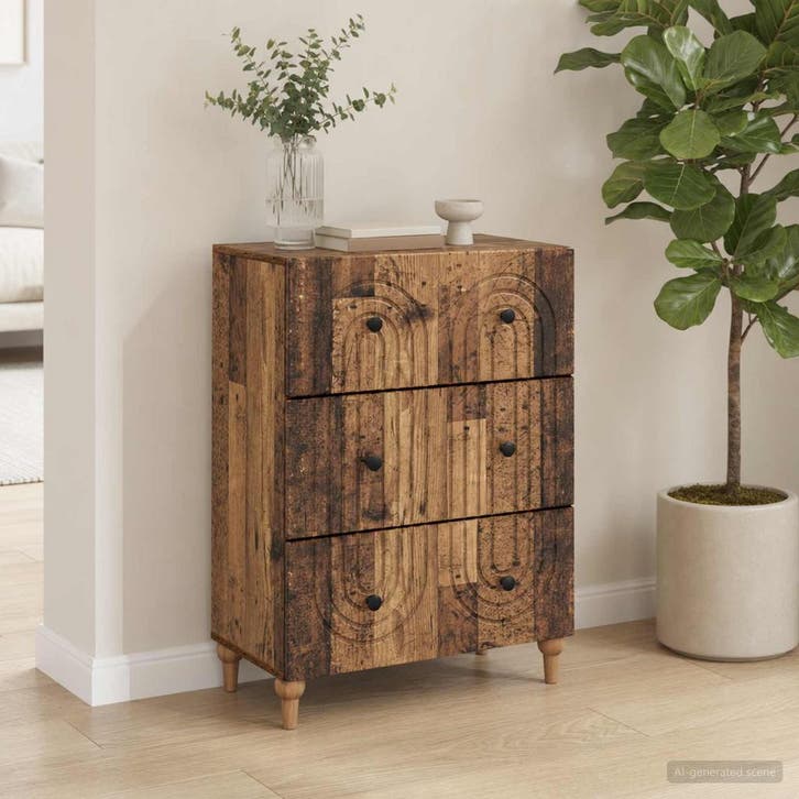 vidaXL Ladekast Oud hout 66 x 34,5 x 90 cm Bewerkt hout, Huis en Inrichting, Kasten | Overige, Nieuw, Verzenden
