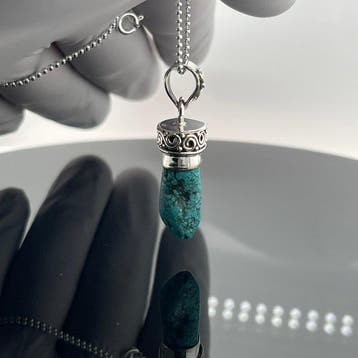 Argent - Pendentif - Turquoise naturel