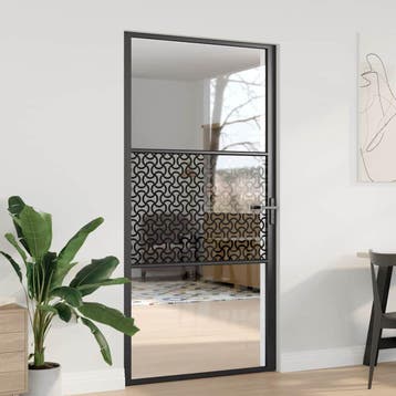 vidaXL Glazen deur 102,5 x 3,5 x 201,5 cm Aluminium Zwart, Bricolage & Construction, Fenêtres & Moustiquaires, Verzenden