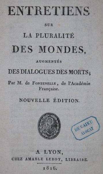 Bernard Le Bovier de Fontenelle - Entretiens sur la