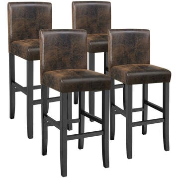 tectake Barkruk van kunstleer - oud bruin, Set van 4, Huis en Inrichting, Barkrukken, Verzenden, Nieuw