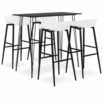 vidaXL 5-delige Barset zwart en wit, Verzenden