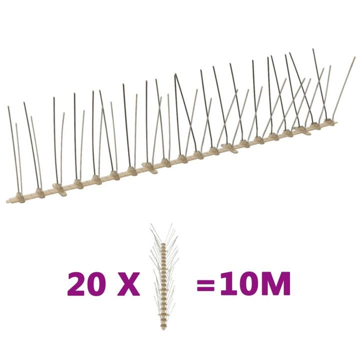 vidaXL Vogel- en duivenpinnen met 4 rijen 20 st 10 m, Jardin & Terrasse, Pesticides, Envoi