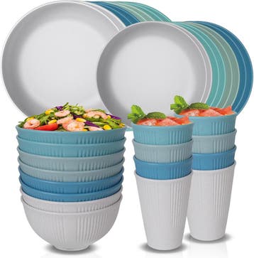 Serviesset 32-delig | 34% korting retour deal | Blauw-Wit, Verzenden, Compleet servies