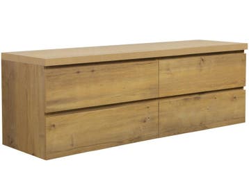 Wastafelkast Angela 160 x 48 cm Eiken Wastafelmeubel, Huis en Inrichting, Badkamer | Badkamermeubels, Verzenden, Nieuw