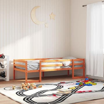 vidaXL Kinderbedframe massief grenenhout wasbruin 90x190 cm, Verzenden