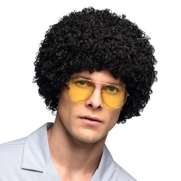 Zwarte Pruik Krullen, Verzenden, Nieuw