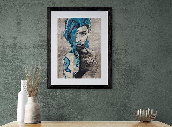 Boriani - Jinx - LOL Arcane - giclèe limited edition 9/25, Games en Spelcomputers, Spelcomputers | Overige Accessoires