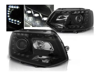 LED Dagrijverlichting koplampen Black geschikt voor VW T5, Auto-onderdelen, Verzenden, Nieuw, Volkswagen