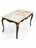Tafel - Marmer, Verguld brons - Salontafel van verguld, Antiek en Kunst
