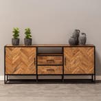 Dressoir Mangohout Kjeld 180 cm, Huis en Inrichting, Kasten | Dressoirs, Verzenden, Nieuw, Overige houtsoorten, Industriële meubels