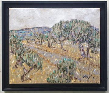 École pointilliste française (XX) - Paysage méditerranéen