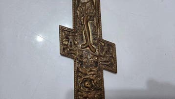 Crucifix - Brons - 1850-1900, Antiquités & Art
