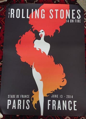 Anonymous - Cartel Rolling Stones 2014 Gira 14On Fire París