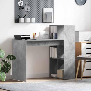 vidaXL Bureau Beton Grijs Bewerkt hout 108 x 55 x 103.5 cm, Verzenden, Nieuw