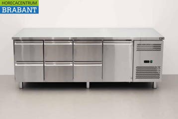 Etabli réfrigéré HCB en acier inoxydable 6 tiroirs et 1, Verzenden
