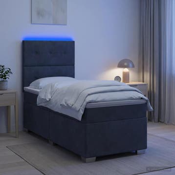 vidaXL Boxspringbed met matras Donkergrijs 80 x 200 cm, Verzenden, Nieuw