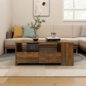 vidaXL Salontafel 102x55x42 cm bewerkt hout gerookt, Verzenden