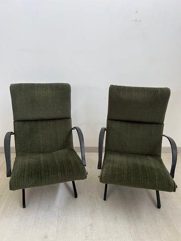 Tecno - Osvaldo Borsani - Fauteuil - P40 - Staal, Rubber