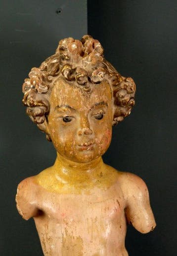 Spanish school - sculptuur, Bambino Gésu - 60 cm -, Antiek en Kunst