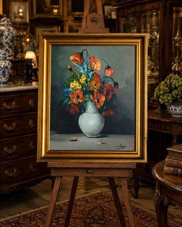 École espagnole (XX) - Bouquet de fleurs sauvages