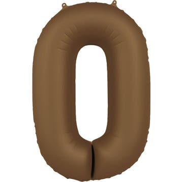 0 Jaar Cijfer Ballon Bruin Mat 86cm, Hobby en Vrije tijd, Feestartikelen, Verzenden, Nieuw