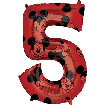 Mickey Mouse Helium Ballon Cijfer 5 66cm leeg, Verzenden