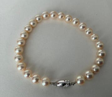 Armband - 14 karaat Witgoud - Freshwater pearls, Nieuw