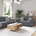 vidaXL 3-delige Loungeset met kussens fluweel donkergrijs, Huis en Inrichting, Verzenden, Nieuw