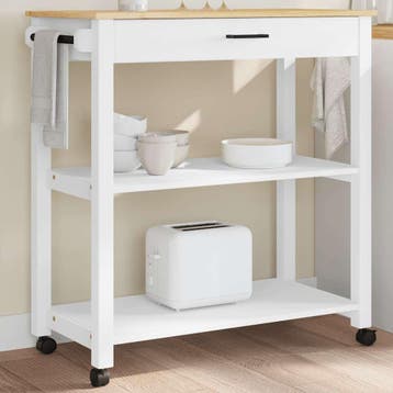 vidaXL Keukentrolley MONZA 84x40x88,5 cm massief grenenhout, Verzenden, Nieuw