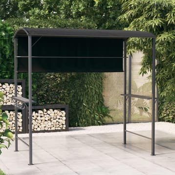 vidaXL Prieel met dak 220x110x200 cm antracietkleurig, Verzenden, Nieuw